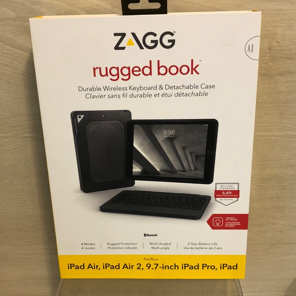 ZAGG Rugged Book: Wireless Keyboard + Detachable Case NIB NEW Pls Read